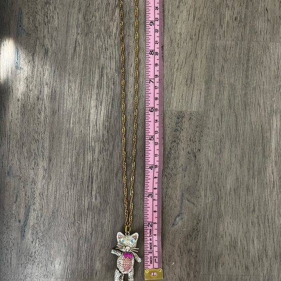 Betsey Johnson Just Kitten Around Cat Articulated Pendant Necklace - Picture 5 of 5